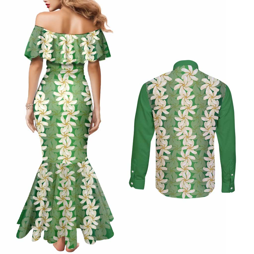 Ia Orana Tahiti Tiare Maori Seamless Style Couples Matching Mermaid Dress and Long Sleeve Button Shirt LT14 - Polynesian Pride