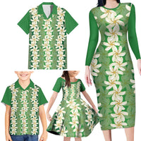 Ia Orana Tahiti Tiare Maori Seamless Style Family Matching Long Sleeve Bodycon Dress and Hawaiian Shirt LT14 - Polynesian Pride