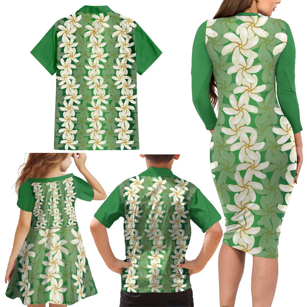 Ia Orana Tahiti Tiare Maori Seamless Style Family Matching Long Sleeve Bodycon Dress and Hawaiian Shirt LT14 - Polynesian Pride