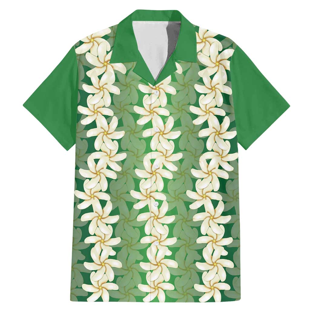 Ia Orana Tahiti Tiare Maori Seamless Style Family Matching Mermaid Dress and Hawaiian Shirt LT14 Dad's Shirt - Short Sleeve Green - Polynesian Pride
