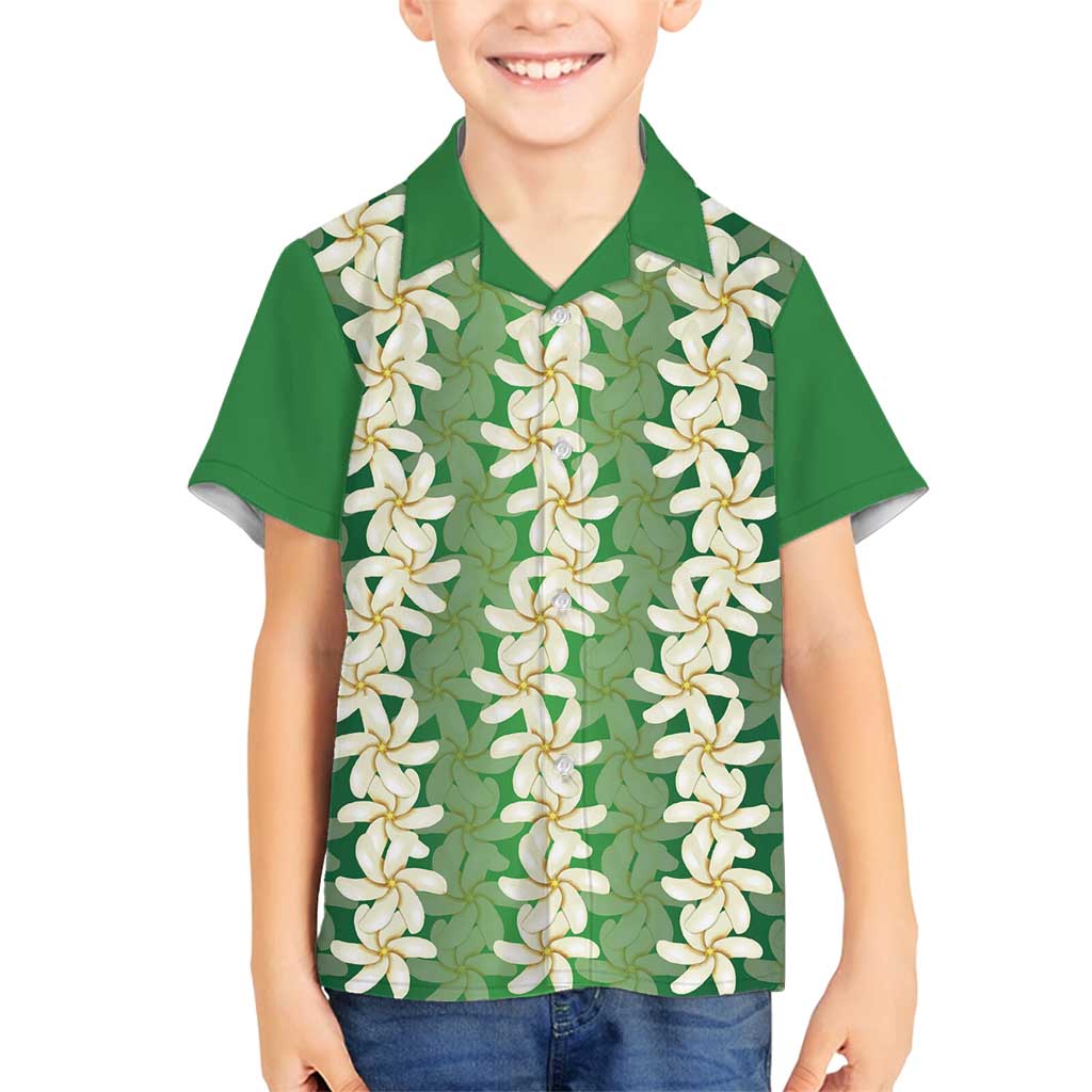 Ia Orana Tahiti Tiare Maori Seamless Style Family Matching Off Shoulder Maxi Dress and Hawaiian Shirt LT14 Son's Shirt Green - Polynesian Pride