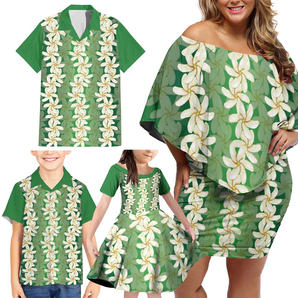 Ia Orana Tahiti Tiare Maori Seamless Style Family Matching Off Shoulder Short Dress and Hawaiian Shirt LT14 - Polynesian Pride