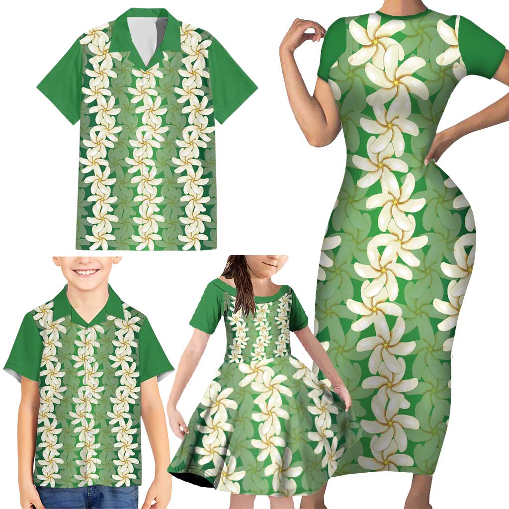 Ia Orana Tahiti Tiare Maori Seamless Style Family Matching Short Sleeve Bodycon Dress and Hawaiian Shirt LT14 - Polynesian Pride