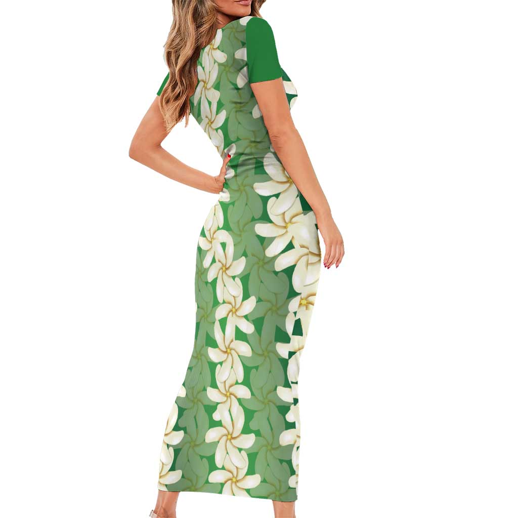 Ia Orana Tahiti Tiare Maori Seamless Style Family Matching Short Sleeve Bodycon Dress and Hawaiian Shirt LT14 - Polynesian Pride