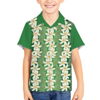 Ia Orana Tahiti Tiare Maori Seamless Style Family Matching Summer Maxi Dress and Hawaiian Shirt LT14 Son's Shirt Green - Polynesian Pride