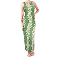 Ia Orana Tahiti Tiare Maori Seamless Style Family Matching Tank Maxi Dress and Hawaiian Shirt LT14 Mom's Dress Green - Polynesian Pride
