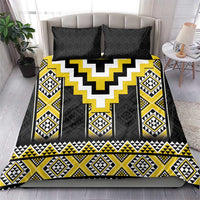 Yellow Taniko Aotearoa Bedding Set Niho Taniwha Mix Poutama LT14 - Polynesian Pride