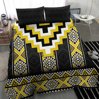 Yellow Taniko Aotearoa Bedding Set Niho Taniwha Mix Poutama LT14 - Polynesian Pride