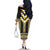 Yellow Taniko Aotearoa Family Matching Off The Shoulder Long Sleeve Dress and Hawaiian Shirt Niho Taniwha Mix Poutama