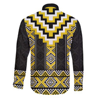 Yellow Taniko Aotearoa Family Matching Puletasi and Hawaiian Shirt Niho Taniwha Mix Poutama LT14 - Polynesian Pride