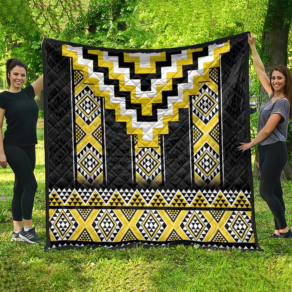 Yellow Taniko Aotearoa Quilt Niho Taniwha Mix Poutama LT14 - Polynesian Pride