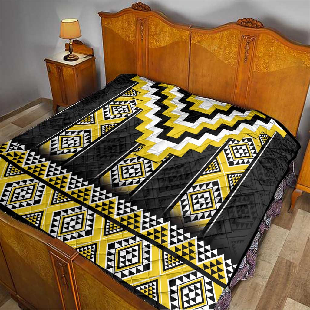 Yellow Taniko Aotearoa Quilt Niho Taniwha Mix Poutama LT14 - Polynesian Pride