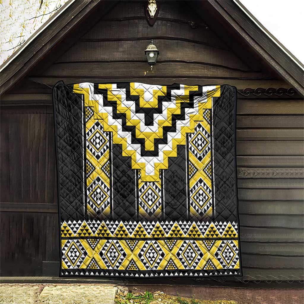Yellow Taniko Aotearoa Quilt Niho Taniwha Mix Poutama LT14 - Polynesian Pride