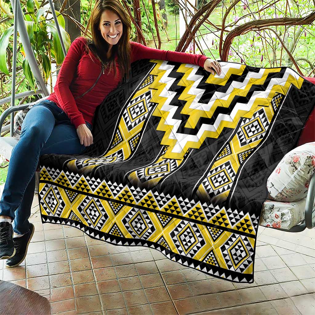 Yellow Taniko Aotearoa Quilt Niho Taniwha Mix Poutama LT14 - Polynesian Pride