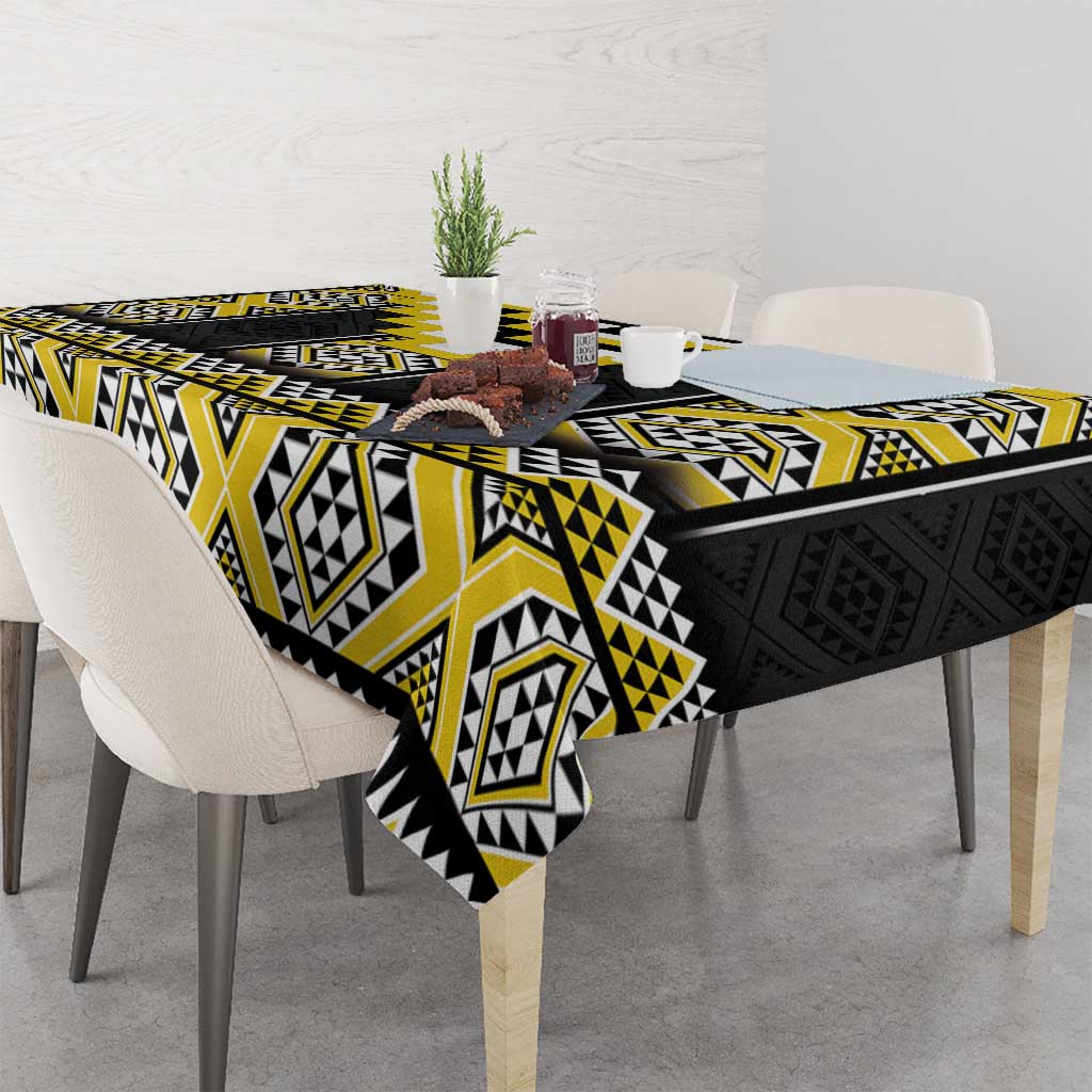 Yellow Taniko Aotearoa Tablecloth Niho Taniwha Mix Poutama LT14 - Polynesian Pride
