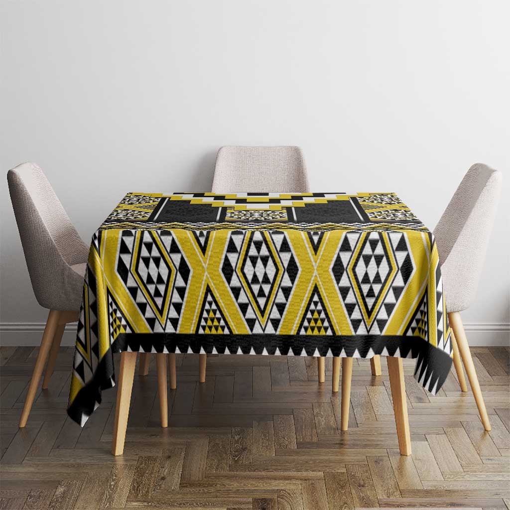 Yellow Taniko Aotearoa Tablecloth Niho Taniwha Mix Poutama LT14 - Polynesian Pride