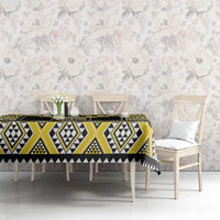 Yellow Taniko Aotearoa Tablecloth Niho Taniwha Mix Poutama LT14 - Polynesian Pride