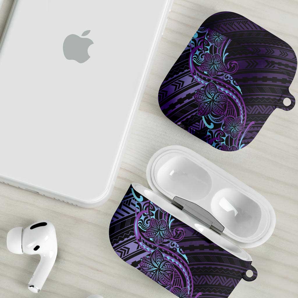 Teal Purple Polynesia Plumeria Tattoo AirPods Case LT14 - Polynesian Pride