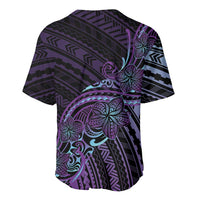 Teal Purple Polynesia Plumeria Tattoo Baseball Jersey