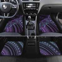 Teal Purple Polynesia Plumeria Tattoo Car Mats