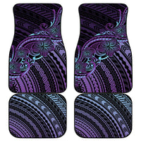 Teal Purple Polynesia Plumeria Tattoo Car Mats