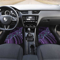 Teal Purple Polynesia Plumeria Tattoo Car Mats