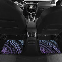 Teal Purple Polynesia Plumeria Tattoo Car Mats
