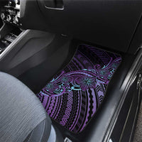 Teal Purple Polynesia Plumeria Tattoo Car Mats