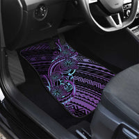 Teal Purple Polynesia Plumeria Tattoo Car Mats