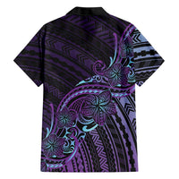 Teal Purple Polynesia Plumeria Tattoo Family Matching Mermaid Dress and Hawaiian Shirt