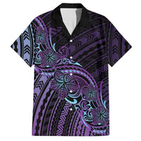 Teal Purple Polynesia Plumeria Tattoo Hawaiian Shirt LT14 Purple - Polynesian Pride