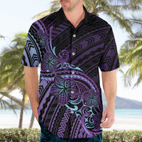 Teal Purple Polynesia Plumeria Tattoo Hawaiian Shirt LT14 - Polynesian Pride