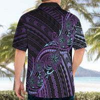 Teal Purple Polynesia Plumeria Tattoo Hawaiian Shirt LT14 - Polynesian Pride