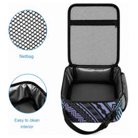 Teal Purple Polynesia Plumeria Tattoo Lunch Bag