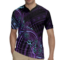 Teal Purple Polynesia Plumeria Tattoo Rugby Jersey