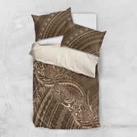 Brown Polynesia Plumeria Tattoo Bedding Set LT14 US Twin 172cm x 218cm Brown - Polynesian Pride