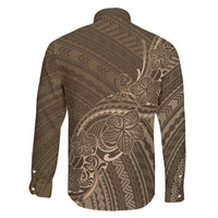 Brown Polynesia Plumeria Tattoo Family Matching Mermaid Dress and Hawaiian Shirt LT14 - Polynesian Pride