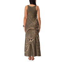 Brown Polynesia Plumeria Tattoo Family Matching Tank Maxi Dress and Hawaiian Shirt LT14 - Polynesian Pride