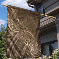 Brown Polynesia Plumeria Tattoo Garden Flag