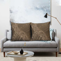 Brown Polynesia Plumeria Tattoo Pillow Cover
