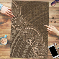 Brown Polynesia Plumeria Tattoo Puzzle LT14 Brown - Polynesian Pride