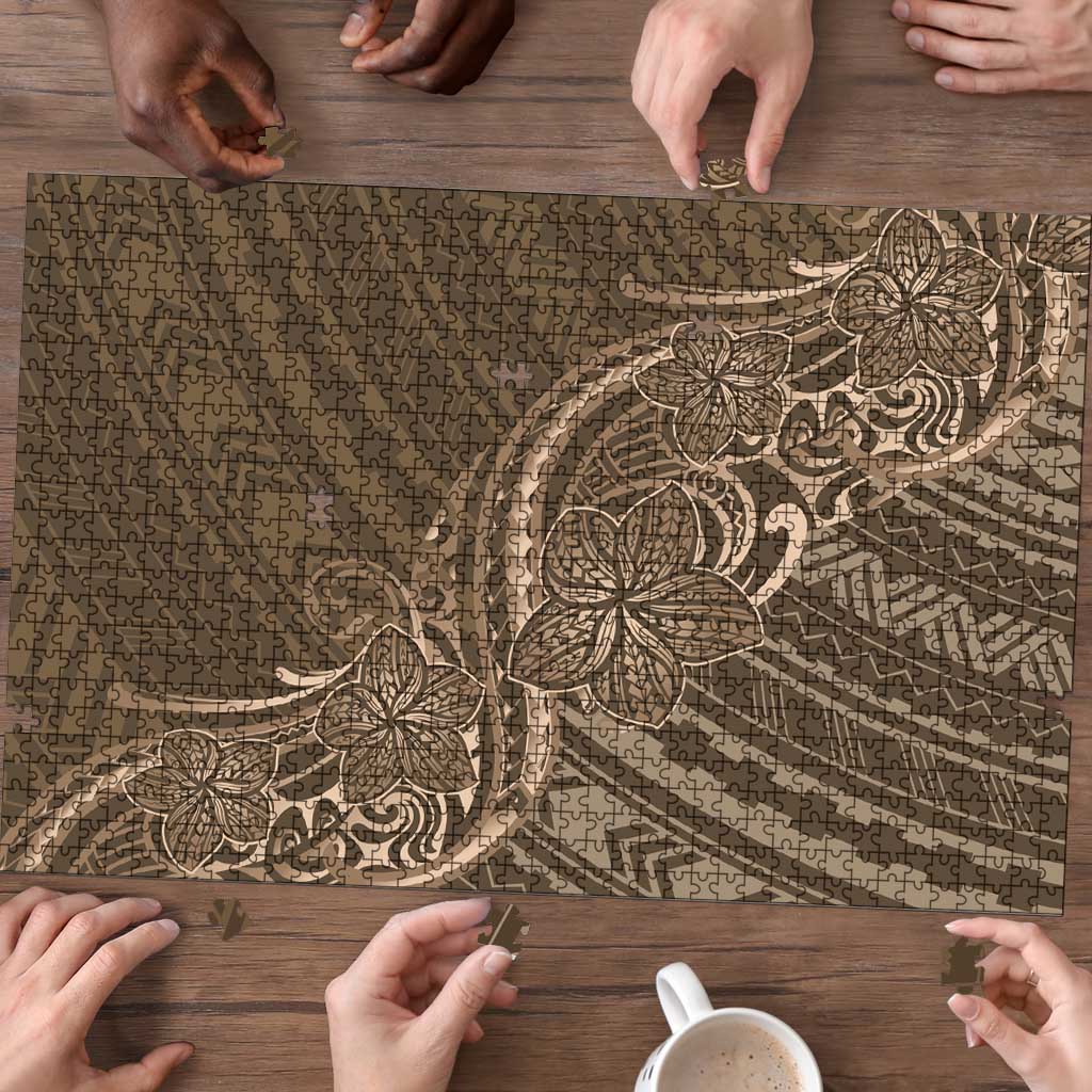 Brown Polynesia Plumeria Tattoo Puzzle LT14 - Polynesian Pride