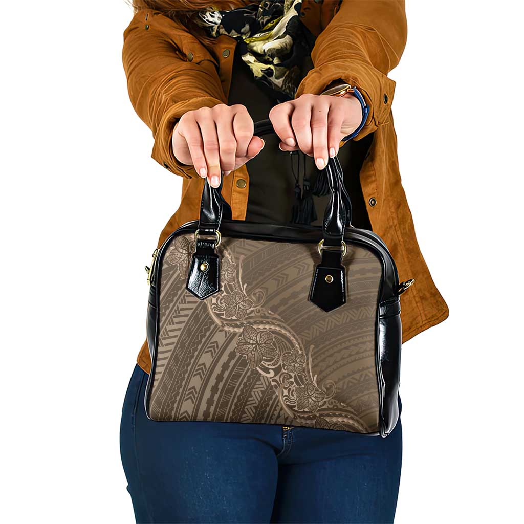 Brown Polynesia Plumeria Tattoo Shoulder Handbag LT14 One Size Brown - Polynesian Pride