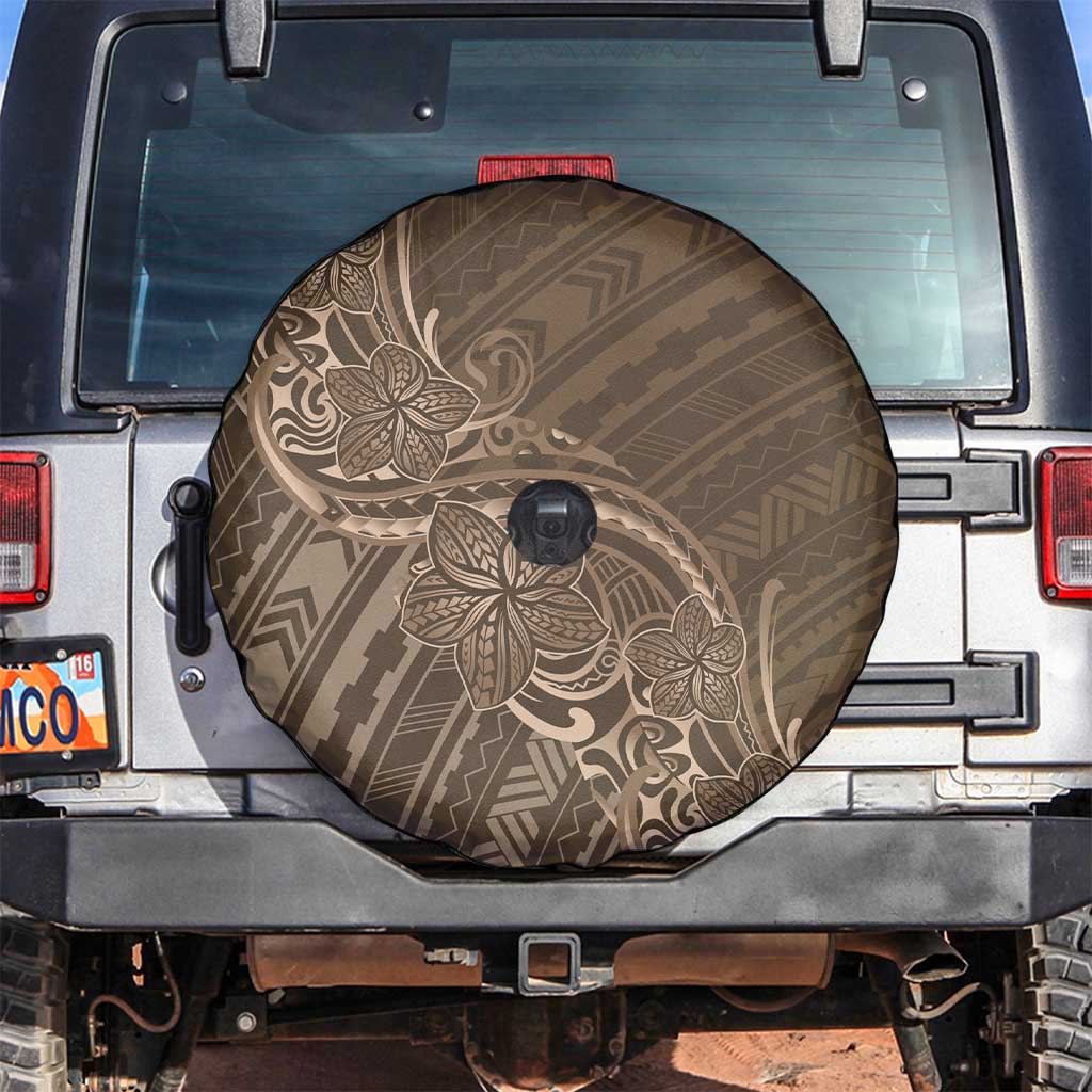 Brown Polynesia Plumeria Tattoo Spare Tire Cover LT14 Brown - Polynesian Pride