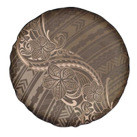 Brown Polynesia Plumeria Tattoo Spare Tire Cover LT14 - Polynesian Pride