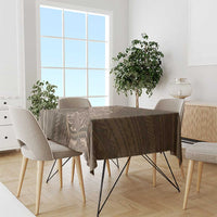 Brown Polynesia Plumeria Tattoo Tablecloth