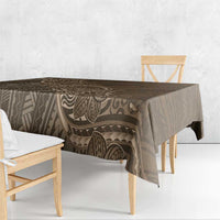 Brown Polynesia Plumeria Tattoo Tablecloth