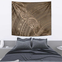Brown Polynesia Plumeria Tattoo Tapestry