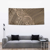 Brown Polynesia Plumeria Tattoo Tapestry