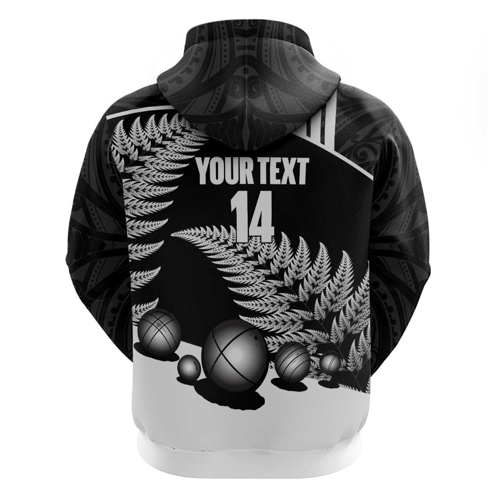 Custom New Zealand Silver Fern Petanque Hoodie Aotearoa Maori Pattern